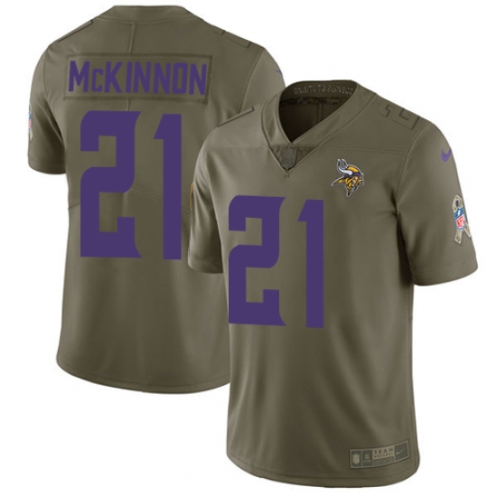 Youth Nike Vikings #21 Jerick McKinnon Olive Stitched NFL Limited 2017 Salute to Service Jersey Youth Nike Vikings #21 Jerick McKinnon Olive Stitched NFL Limited 2017 Salute to Service Jersey