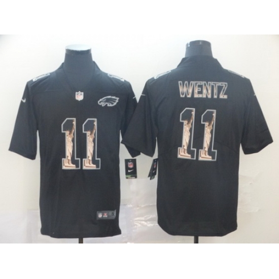 Eagles 11 Carson Wentz Black Statue Of Liberty Limited Jersey Eagles 11 Carson Wentz Black Statue Of Liberty Limited Jersey