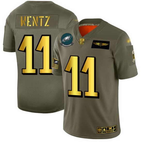 Eagles 11 Carson Wentz Camo Gold Men Stitched Football Limited 2019 Salute To Service Jersey Eagles 11 Carson Wentz Camo Gold Men Stitched Football Limited 2019 Salute To Service Jersey