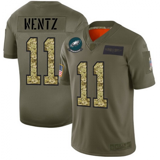 Eagles 11 Carson Wentz Olive Camo Men Stitched Football Limited 2019 Salute To Service Jersey Eagles 11 Carson Wentz Olive Camo Men Stitched Football Limited 2019 Salute To Service Jersey