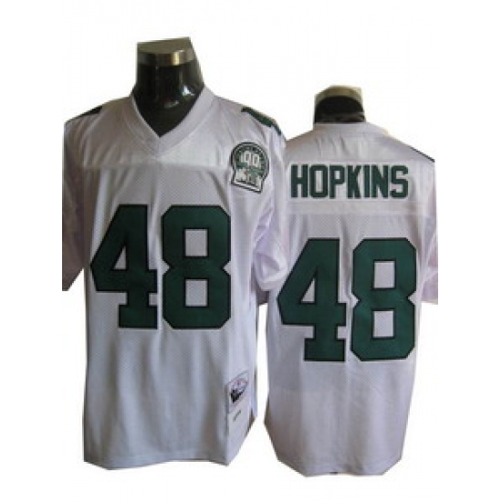 Eagles 48 Hopkins Authentic Throwback white Jersey 99th patch Eagles 48 Hopkins Authentic Throwback white Jersey 99th patch