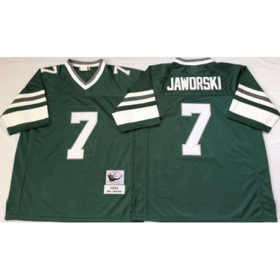 Eagles 7 Ron Jaworski Green Throwback Jersey Eagles 7 Ron Jaworski Green Throwback Jersey