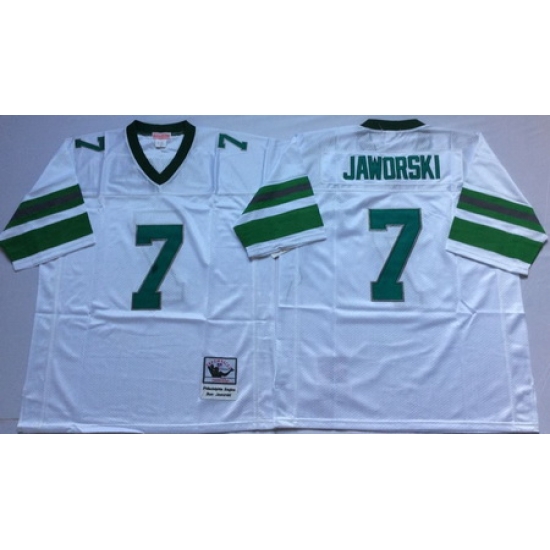 Eagles 7 Ron Jaworski White Throwback Jersey Eagles 7 Ron Jaworski White Throwback Jersey