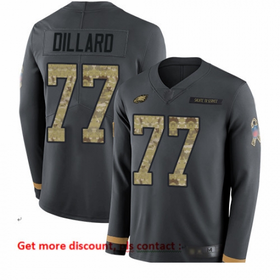 Eagles 77 Andre Dillard Anthracite Salute to Service Men Stitched Football Limited Therma Long Sleeve Jersey Eagles 77 Andre Dillard Anthracite Salute to Service Men Stitched Football Limited Therma Long Sleeve Jersey