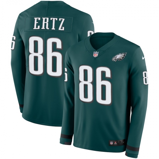 Men Eagles #86 Zach Ertz Midnight Green Team Color Men Stitched NFL Limited Therma Long Sleeve Jersey Men Eagles #86 Zach Ertz Midnight Green Team Color Men Stitched NFL Limited Therma Long Sleeve Jersey