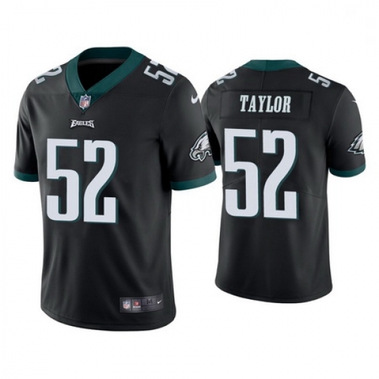 Men Nike Eagles 52 Davion Taylor Black Vapor Limited NFL Stitched Jersey Men Nike Eagles 52 Davion Taylor Black Vapor Limited NFL Stitched Jersey