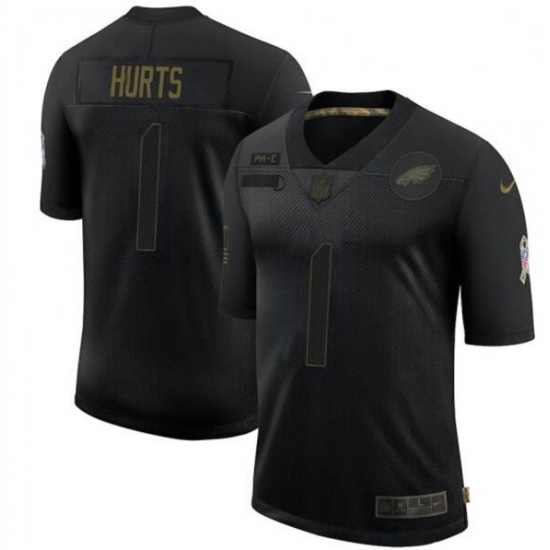 Men Nike Jalen Hurts Philadelphia Eagles Limited Black 2020 Salute To Service NFL Jersey Men Nike Jalen Hurts Philadelphia Eagles Limited Black 2020 Salute To Service NFL Jersey