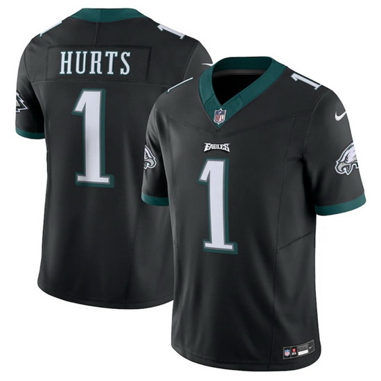 Men Philadelphia Eagles 1 Jalen Hurts Black 2023 F U S E Vapor Untouchable Limited Stitched Football Jersey Men Philadelphia Eagles 1 Jalen Hurts Black 2023 F U S E Vapor Untouchable Limited Stitched Football Jersey