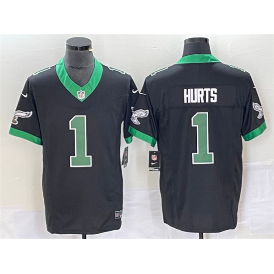 Men Philadelphia Eagles 1 Jalen Hurts Black 2023 F U S E Vapor Untouchable Stitched Football Jersey Men Philadelphia Eagles 1 Jalen Hurts Black 2023 F U S E Vapor Untouchable Stitched Football Jersey