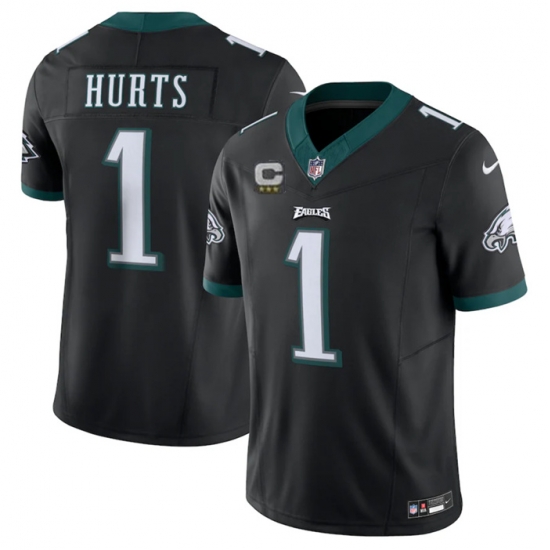 Men Philadelphia Eagles 1 Jalen Hurts Black 2023 F U S E With C Patch Vapor Untouchable Limited Stitched Football Jersey Men Philadelphia Eagles 1 Jalen Hurts Black 2023 F U S E With C Patch Vapor Untouchable Limited Stitched Football Jersey