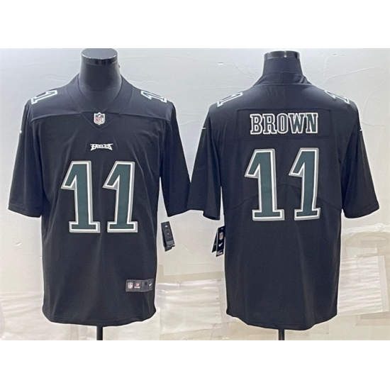 Men Philadelphia Eagles 11 A J Brown Black Green Vapor Untouchable Limited Stitched Jersey Men Philadelphia Eagles 11 A J Brown Black Green Vapor Untouchable Limited Stitched Jersey