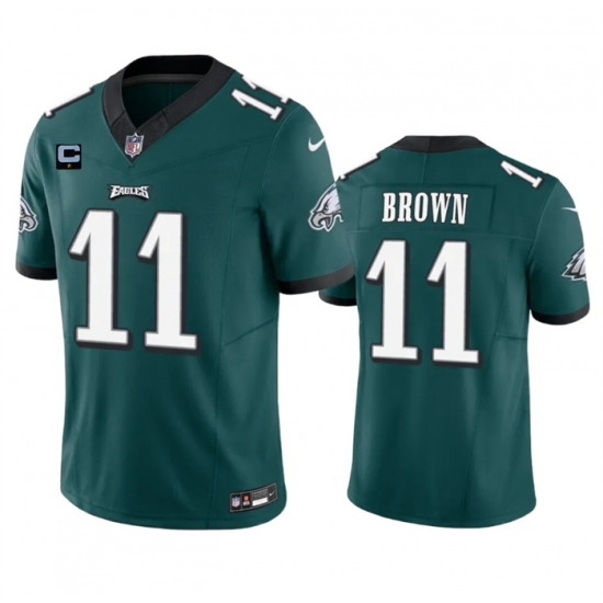 Men Philadelphia Eagles 11 A J Brown Green 2023 F U S E With 1 Star C Patch Vapor Untouchable Limited Stitched Football Jersey Men Philadelphia Eagles 11 A J Brown Green 2023 F U S E With 1 Star C Patch Vapor Untouchable Limited Stitched Football Jersey