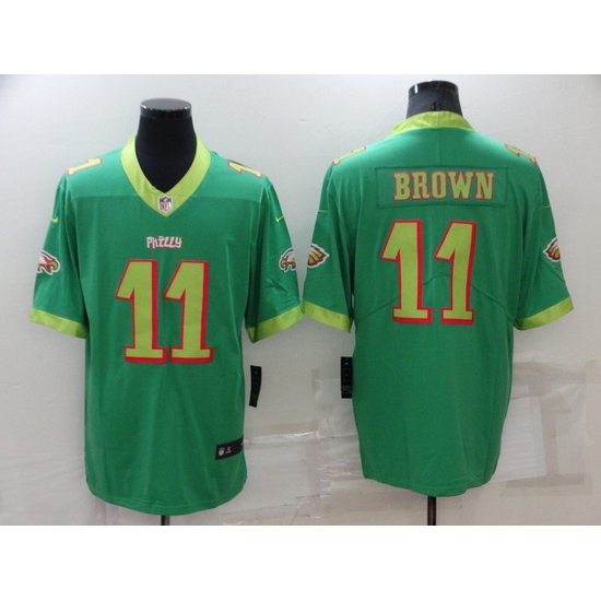 Men Philadelphia Eagles 11 A J Brown Green City Edition Limited Stitched Jerse Men Philadelphia Eagles 11 A J Brown Green City Edition Limited Stitched Jerse