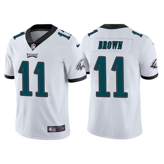 Men Philadelphia Eagles 11 A J Brown White Vapor Untouchable Limited Stitched Jersey Men Philadelphia Eagles 11 A J Brown White Vapor Untouchable Limited Stitched Jersey