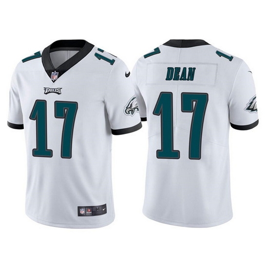 Men Philadelphia Eagles 17 Nakobe Dean White Vapor Untouchable Limited Stitched jersey Men Philadelphia Eagles 17 Nakobe Dean White Vapor Untouchable Limited Stitched jersey