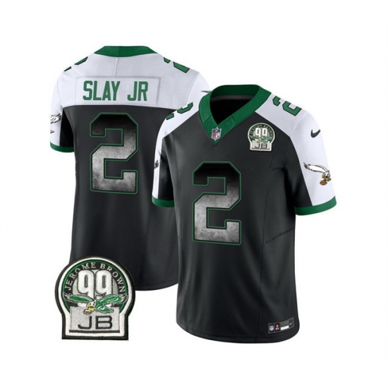 Men Philadelphia Eagles 2 Darius Slay JR Black White 2023 F U S E Throwback Vapor Untouchable Limited Stitched Football Jersey Men Philadelphia Eagles 2 Darius Slay JR Black White 2023 F U S E Throwback Vapor Untouchable Limited Stitched Football Jersey