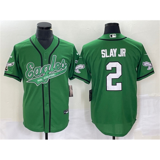 Men Philadelphia Eagles 2 Darius Slay JR Green Cool Base Stitched Baseball Jersey Men Philadelphia Eagles 2 Darius Slay JR Green Cool Base Stitched Baseball Jersey