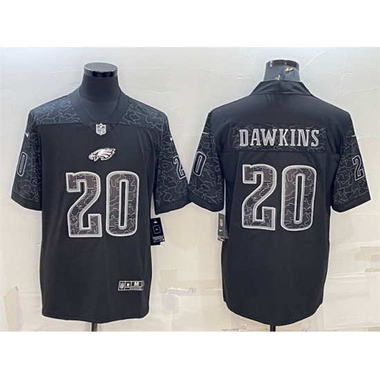 Men Philadelphia Eagles 20 Brian Dawkins Black Reflective Limited Stitched Jersey Men Philadelphia Eagles 20 Brian Dawkins Black Reflective Limited Stitched Jersey