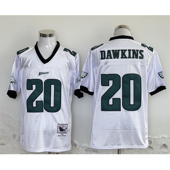 Men Philadelphia Eagles 20 Brian Dawkins White Stitched Football Jersey Men Philadelphia Eagles 20 Brian Dawkins White Stitched Football Jersey