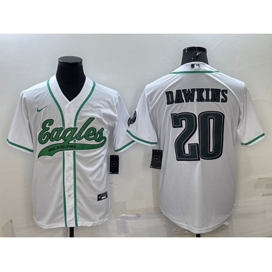 Men Philadelphia Eagles 20 Brian Dawkins White With Patch Cool Base Stitched Baseball Jersey Men Philadelphia Eagles 20 Brian Dawkins White With Patch Cool Base Stitched Baseball Jersey