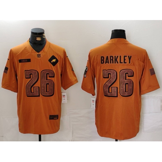 Men Philadelphia Eagles 26 Saquon Barkley 2023 Brown Salute To Service Limited Stitched Football Jersey Men Philadelphia Eagles 26 Saquon Barkley 2023 Brown Salute To Service Limited Stitched Football Jersey