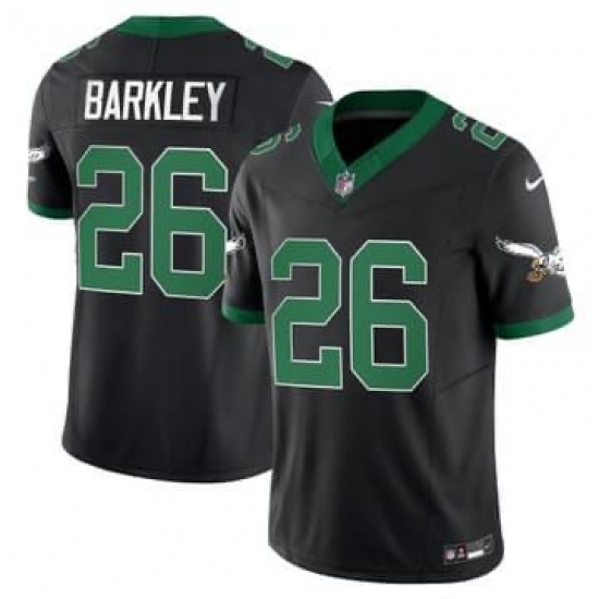 Men Philadelphia Eagles 26 Saquon Barkley Black 2023 F U S E Vapor Untouchable Throwback Stitched Football Jersey Men Philadelphia Eagles 26 Saquon Barkley Black 2023 F U S E Vapor Untouchable Throwback Stitched Football Jersey
