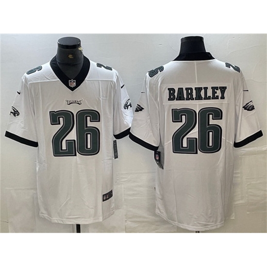 Men Philadelphia Eagles 26 Saquon Barkley White Vapor Untouchable Limited Football Stitched Jersey Men Philadelphia Eagles 26 Saquon Barkley White Vapor Untouchable Limited Football Stitched Jersey