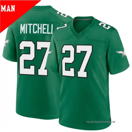 Men Philadelphia Eagles #27 Quinyon Mitchell Game Green Kelly Stitched Jersey Men Philadelphia Eagles #27 Quinyon Mitchell Game Green Kelly Stitched Jersey