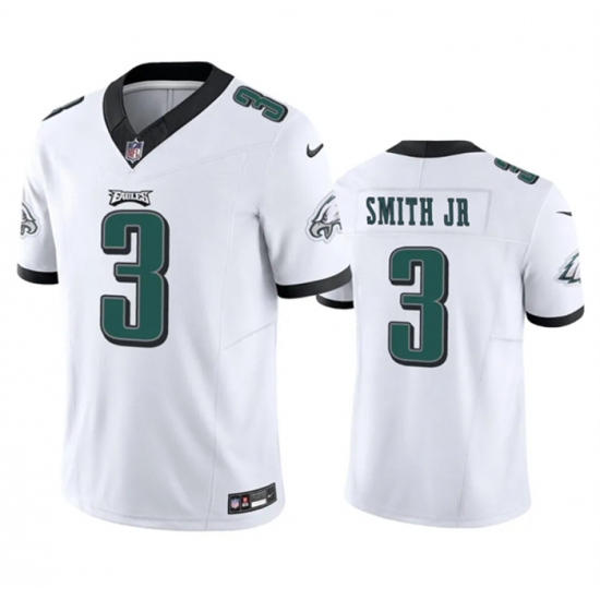 Men Philadelphia Eagles 3 Nolan Smith JR White 2023 F U S E Vapor Untouchable Limited Stitched Football Jersey Men Philadelphia Eagles 3 Nolan Smith JR White 2023 F U S E Vapor Untouchable Limited Stitched Football Jersey