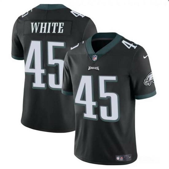 Men Philadelphia Eagles 45 Devin White Black Vapor Untouchable Limited Stitched Football Jersey Men Philadelphia Eagles 45 Devin White Black Vapor Untouchable Limited Stitched Football Jersey