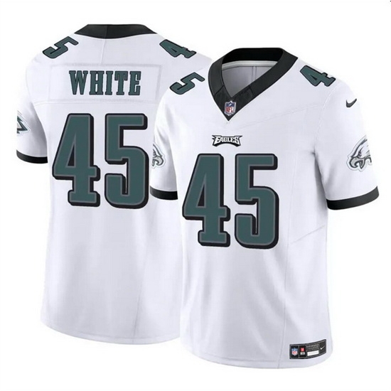 Men Philadelphia Eagles 45 Devin White White 2023 F U S E Vapor Untouchable Limited Stitched Football Jersey Men Philadelphia Eagles 45 Devin White White 2023 F U S E Vapor Untouchable Limited Stitched Football Jersey