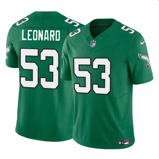 Men Philadelphia Eagles 53 Shaquille Leonard Green 2023 F U S E Vapor Untouchable Limited Stitched Football Jersey Men Philadelphia Eagles 53 Shaquille Leonard Green 2023 F U S E Vapor Untouchable Limited Stitched Football Jersey