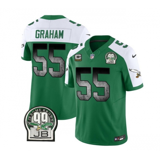 Men Philadelphia Eagles 55 Brandon Graham Green White 2023 F U S E With 4 Star C Patch Throwback Vapor Untouchable Limited Stitched Football Jersey Men Philadelphia Eagles 55 Brandon Graham Green White 2023 F U S E With 4 Star C Patch Throwback Vapor Untouchable Limited Stitched Football Jersey
