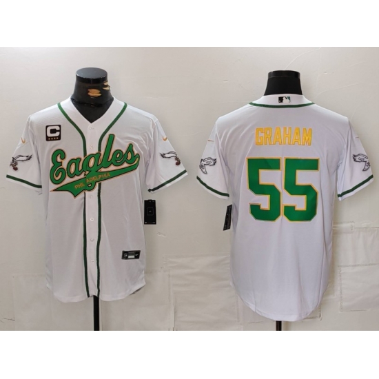 Men Philadelphia Eagles 55 Brandon Graham White Gold With 4 Star C Patch Cool Base Stitched Baseball Jersey Men Philadelphia Eagles 55 Brandon Graham White Gold With 4 Star C Patch Cool Base Stitched Baseball Jersey