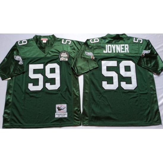 Men Philadelphia Eagles 59 Seth Joyner Green M&N Throwback Jersey Men Philadelphia Eagles 59 Seth Joyner Green M&N Throwback Jersey