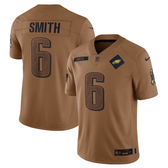 Men Philadelphia Eagles 6 DeVonta Smith 2023 Brown Salute To Service Limited Stitched Football Jersey Men Philadelphia Eagles 6 DeVonta Smith 2023 Brown Salute To Service Limited Stitched Football Jersey
