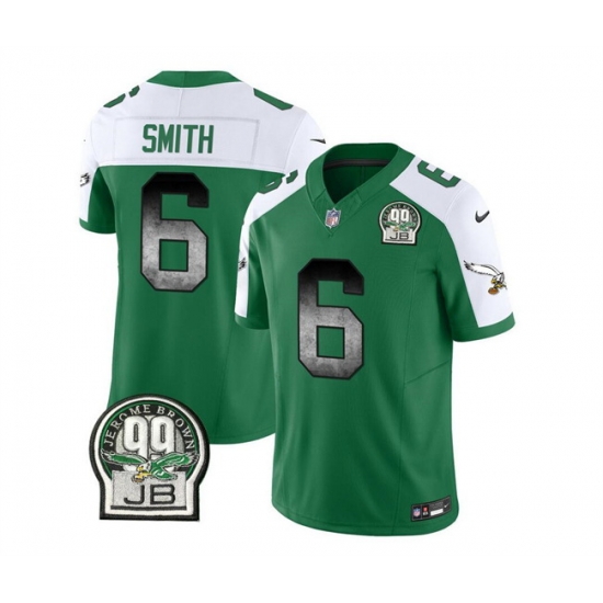 Men Philadelphia Eagles 6 DeVonta Smith Green White 2023 F U S E Throwback Vapor Untouchable Limited Stitched Football Jersey Men Philadelphia Eagles 6 DeVonta Smith Green White 2023 F U S E Throwback Vapor Untouchable Limited Stitched Football Jersey