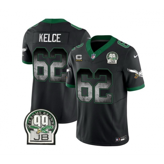 Men Philadelphia Eagles 62 Jason Kelce Black 2023 F U S E With 4 Star C Patch Throwback Vapor Untouchable Limited Stitched Football Jersey Men Philadelphia Eagles 62 Jason Kelce Black 2023 F U S E With 4 Star C Patch Throwback Vapor Untouchable Limited Stitched Football Jersey