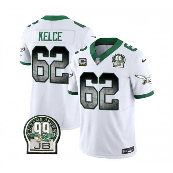 Men Philadelphia Eagles 62 Jason Kelce White 2023 F U S E With 4 Star C Patch Throwback Vapor Untouchable Limited Stitched Football Jersey Men Philadelphia Eagles 62 Jason Kelce White 2023 F U S E With 4 Star C Patch Throwback Vapor Untouchable Limited Stitched Football Jersey