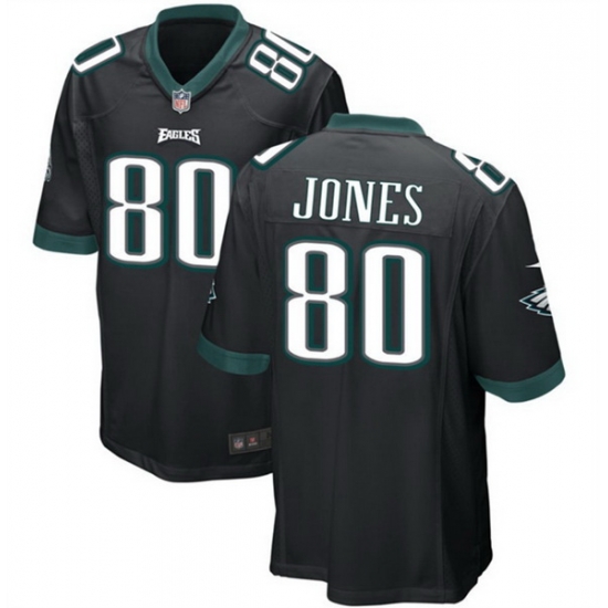 Men Philadelphia Eagles 80 Julio Jones Black 2023 Stitched Game Jersey Men Philadelphia Eagles 80 Julio Jones Black 2023 Stitched Game Jersey