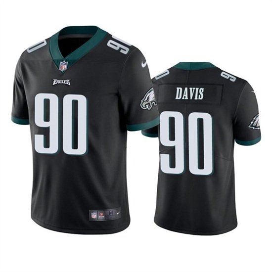 Men Philadelphia Eagles 90 Jordan Davis Black Vapor Untouchable Limited Stitched Jersey Men Philadelphia Eagles 90 Jordan Davis Black Vapor Untouchable Limited Stitched Jersey