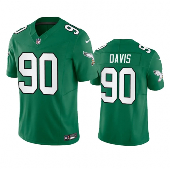 Men Philadelphia Eagles 90 Jordan Davis Green 2023 F U S E Vapor Untouchable Stitched Football Jersey Men Philadelphia Eagles 90 Jordan Davis Green 2023 F U S E Vapor Untouchable Stitched Football Jersey