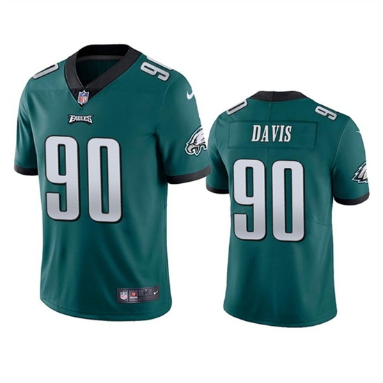 Men Philadelphia Eagles 90 Jordan Davis Green Vapor Untouchable Limited Stitched Jersey Men Philadelphia Eagles 90 Jordan Davis Green Vapor Untouchable Limited Stitched Jersey