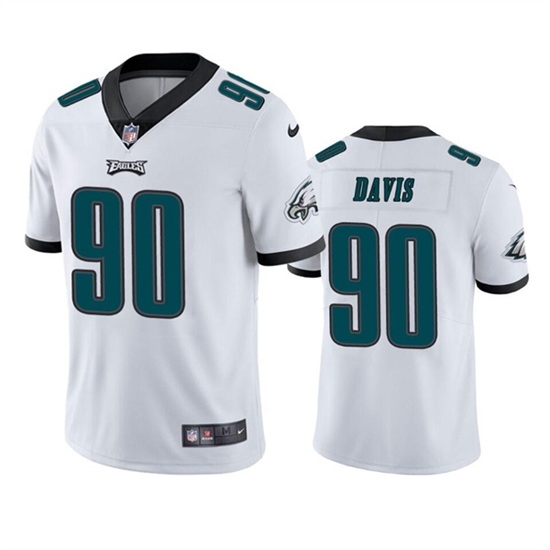 Men Philadelphia Eagles 90 Jordan Davis White Vapor Untouchable Limited Stitched Jersey Men Philadelphia Eagles 90 Jordan Davis White Vapor Untouchable Limited Stitched Jersey