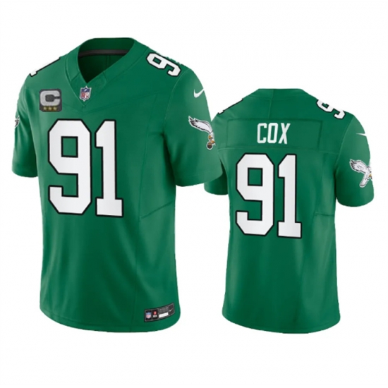 Men Philadelphia Eagles 91 Fletcher Cox Green 2023 F U S E With C Patch Vapor Untouchable Stitched Football Jersey Men Philadelphia Eagles 91 Fletcher Cox Green 2023 F U S E With C Patch Vapor Untouchable Stitched Football Jersey