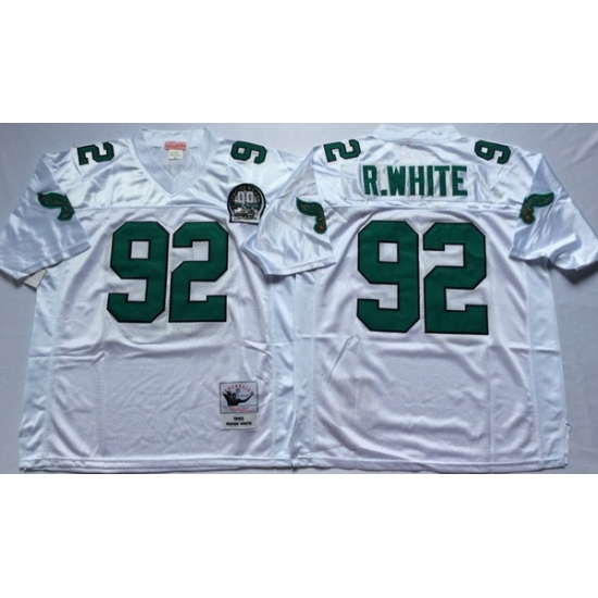 Men Philadelphia Eagles 92 Reggie White White M&N Throwback Jersey Men Philadelphia Eagles 92 Reggie White White M&N Throwback Jersey