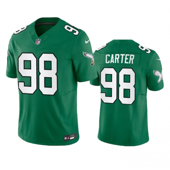 Men Philadelphia Eagles 98 Jalen Carter Green 2023 F U S E Vapor Untouchable Stitched Football Jersey Men Philadelphia Eagles 98 Jalen Carter Green 2023 F U S E Vapor Untouchable Stitched Football Jersey