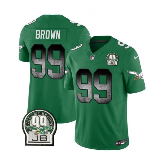 Men Philadelphia Eagles 99 Jerome Brown Green 2023 F U S E Throwback Vapor Untouchable Limited Stitched Football Jersey Men Philadelphia Eagles 99 Jerome Brown Green 2023 F U S E Throwback Vapor Untouchable Limited Stitched Football Jersey