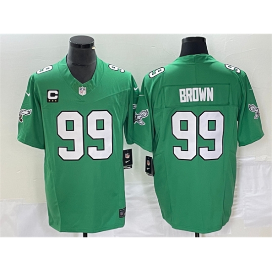 Men Philadelphia Eagles 99 Jerome Brown Green 2023 F U S E With C Patch Vapor Untouchable Stitched Football Jersey Men Philadelphia Eagles 99 Jerome Brown Green 2023 F U S E With C Patch Vapor Untouchable Stitched Football Jersey