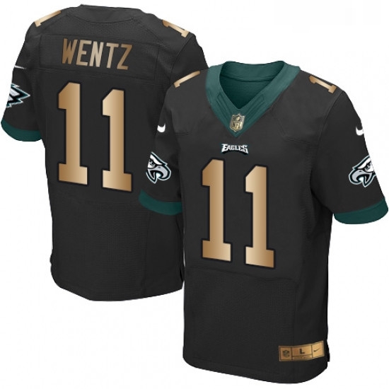Mens Nike Philadelphia Eagles 11 Carson Wentz Elite BlackGold Alternate NFL Jersey Mens Nike Philadelphia Eagles 11 Carson Wentz Elite BlackGold Alternate NFL Jersey
